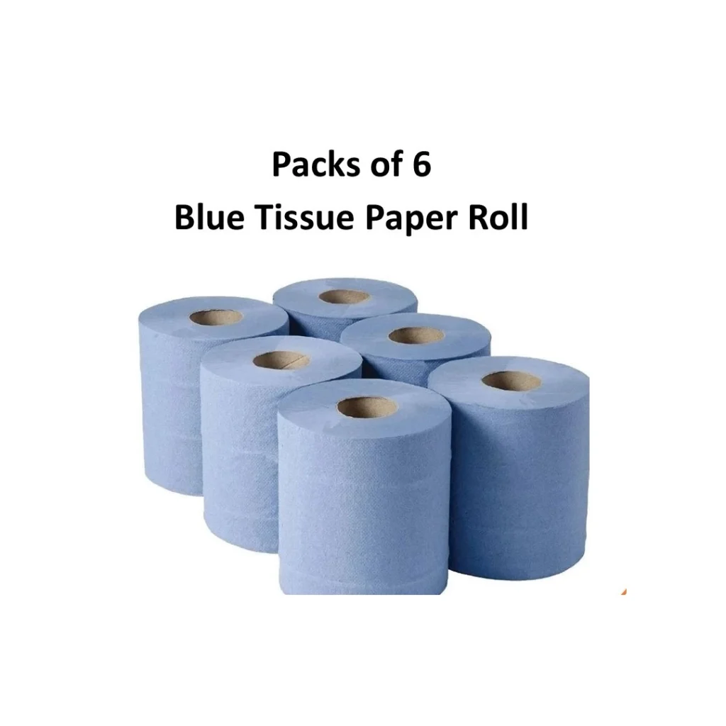 Blue Tissue Paper Roll - 2 Ply - Centre Feed Rolls